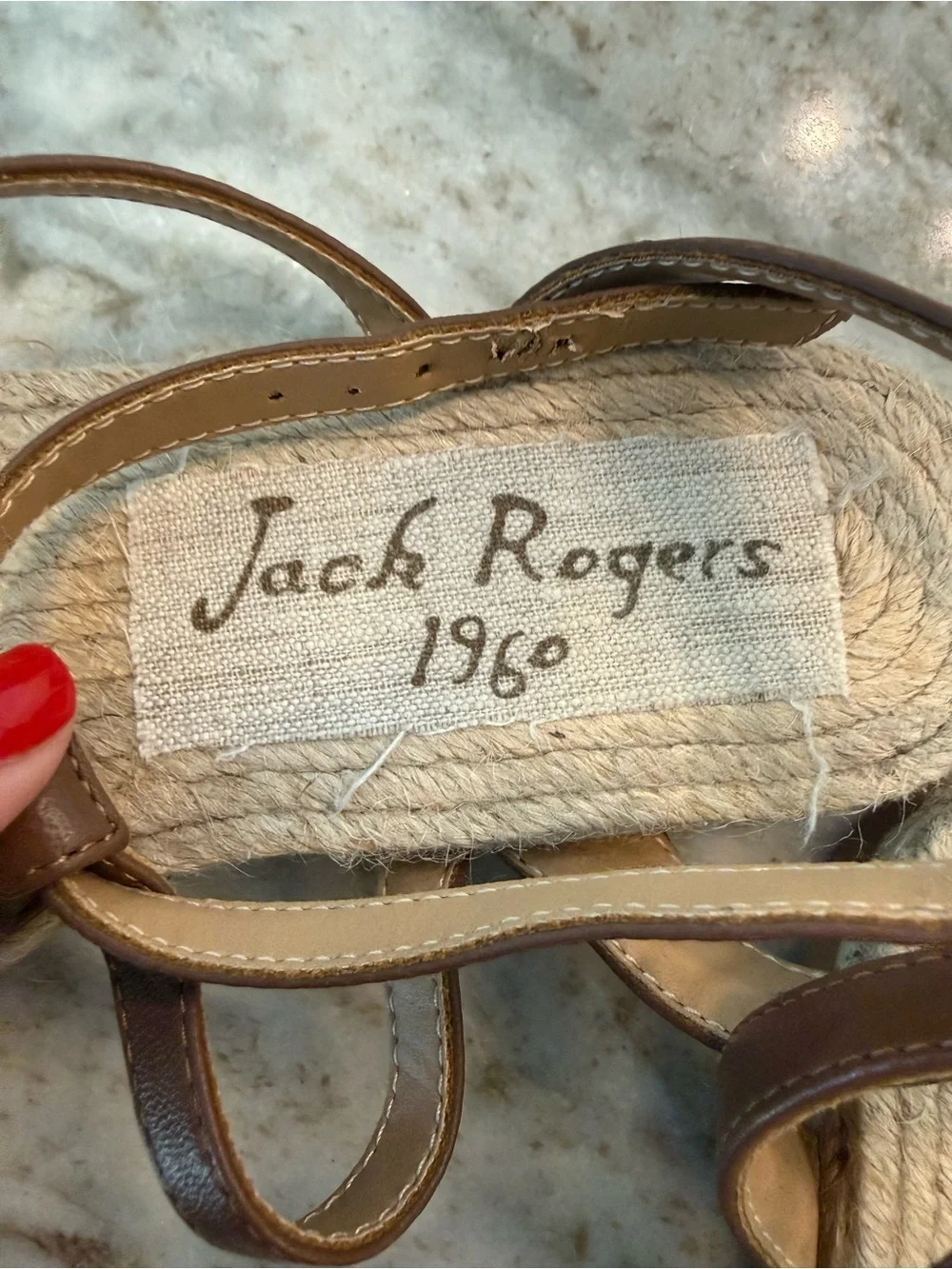 JACK ROGERS Womens Brown Espadrille 1/2